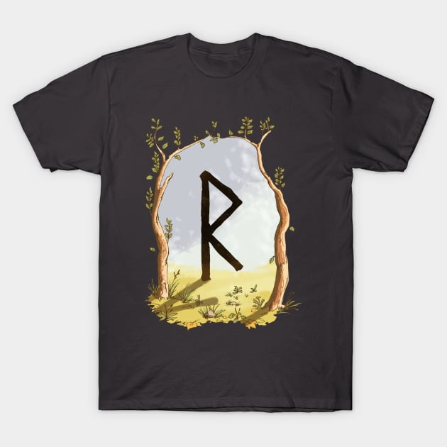 rune raidho - magical symbol T-Shirt by Karolina Studena-art